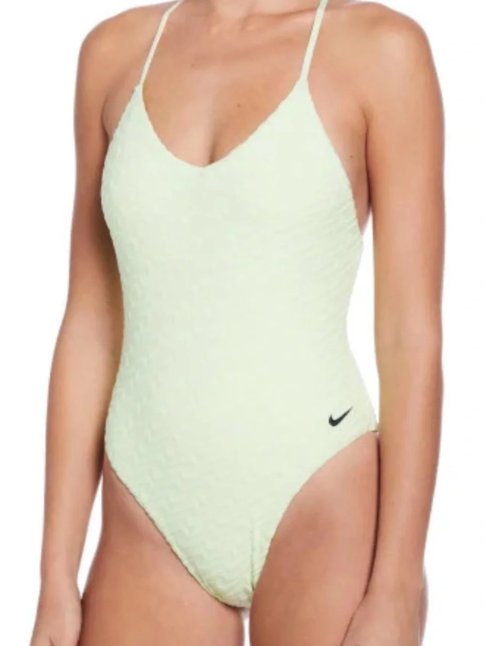 NWT Nike Women's Swoosh Link Terry Texture Y-Back One Piece Swimsuit SIZE XL